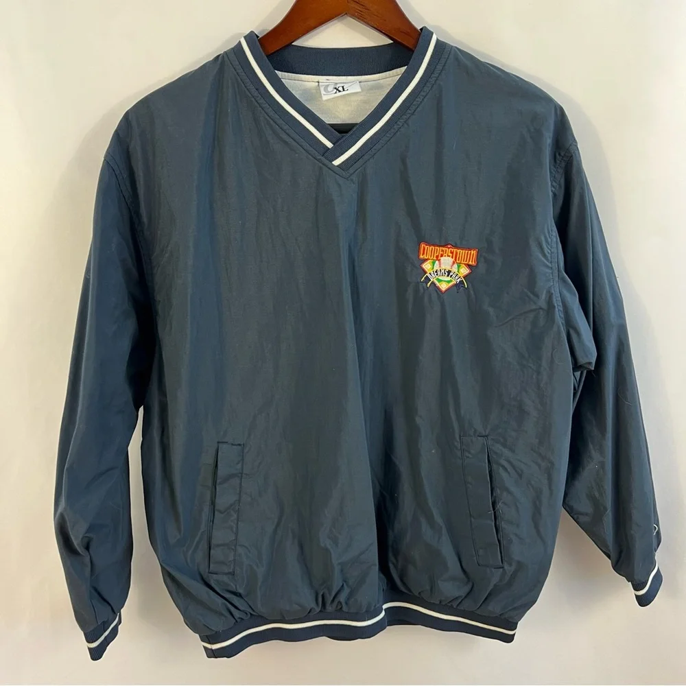Cooperstown Dreams Park Baseball V Neck Pullover Windbreaker Jacket Women’s XL - Picture 1 of 3